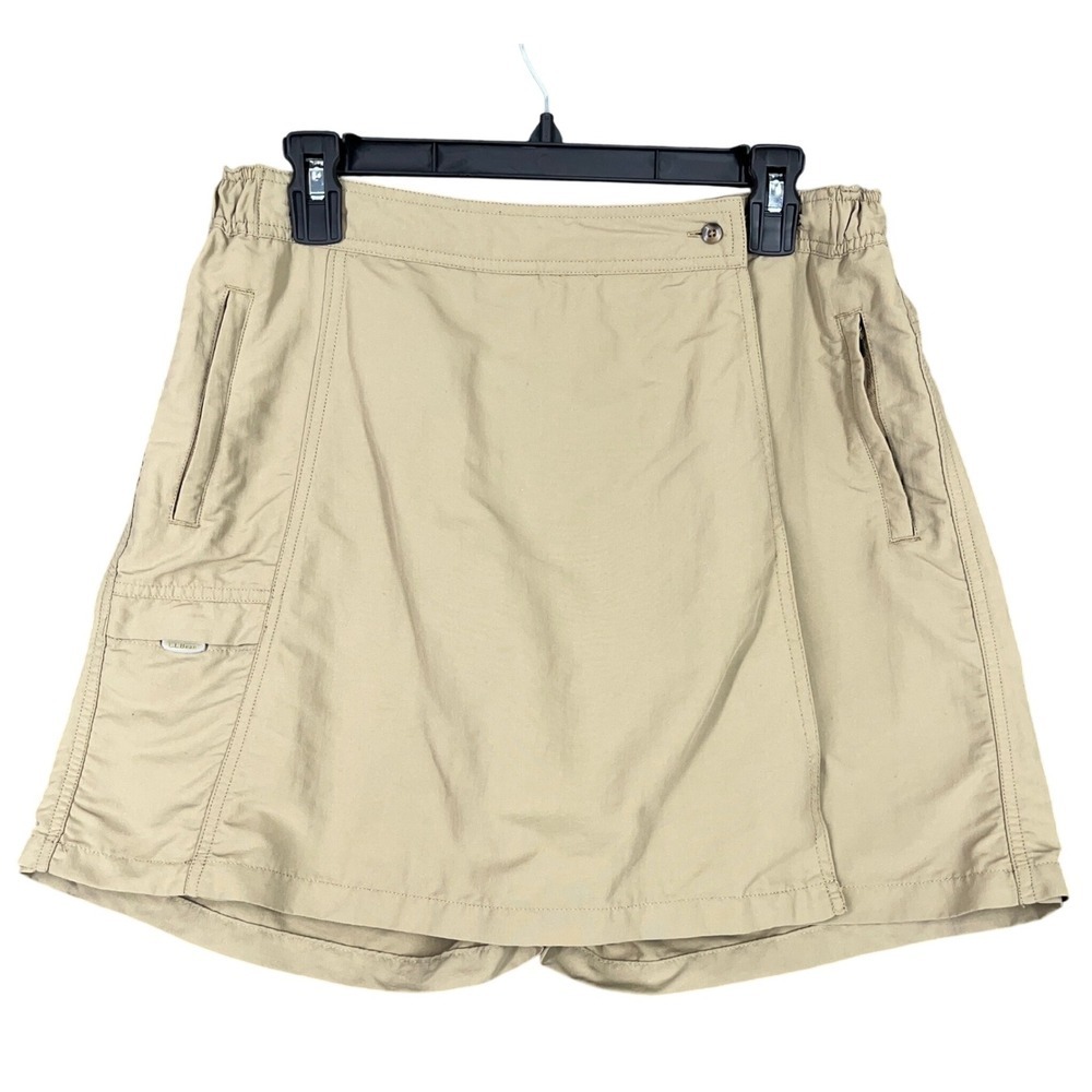 LL Bean Skort Size S Beige Hiking Outdoor Active Travel Utility Trailcore Sporty